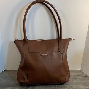 Lodis brown leather hand bag